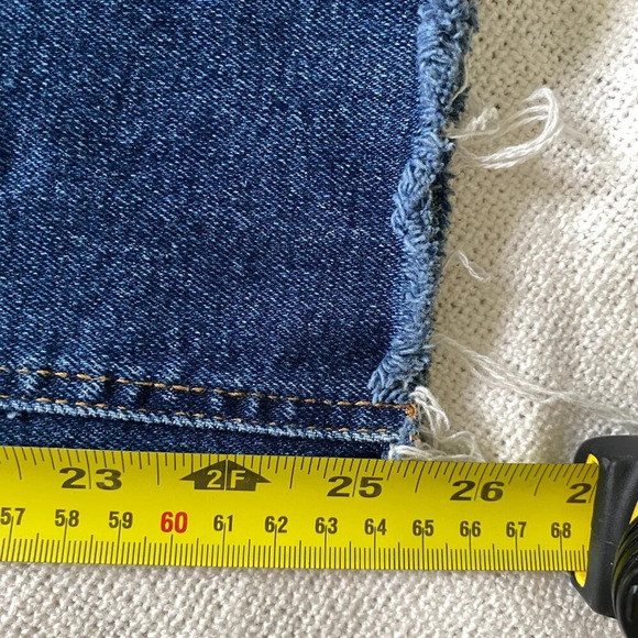 BUFFALO David Bitton Semi High Rise Slim Straight Dark Wash Distressed Hem Jeans - Picture 11 of 13